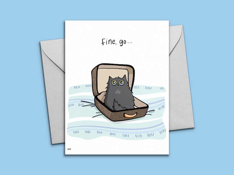 Printable Sad Cat Goodbye Card Farewell Digital Greeting Card Sad Youre Leaving Card for Coworkers Friends Instant Download Card image 2