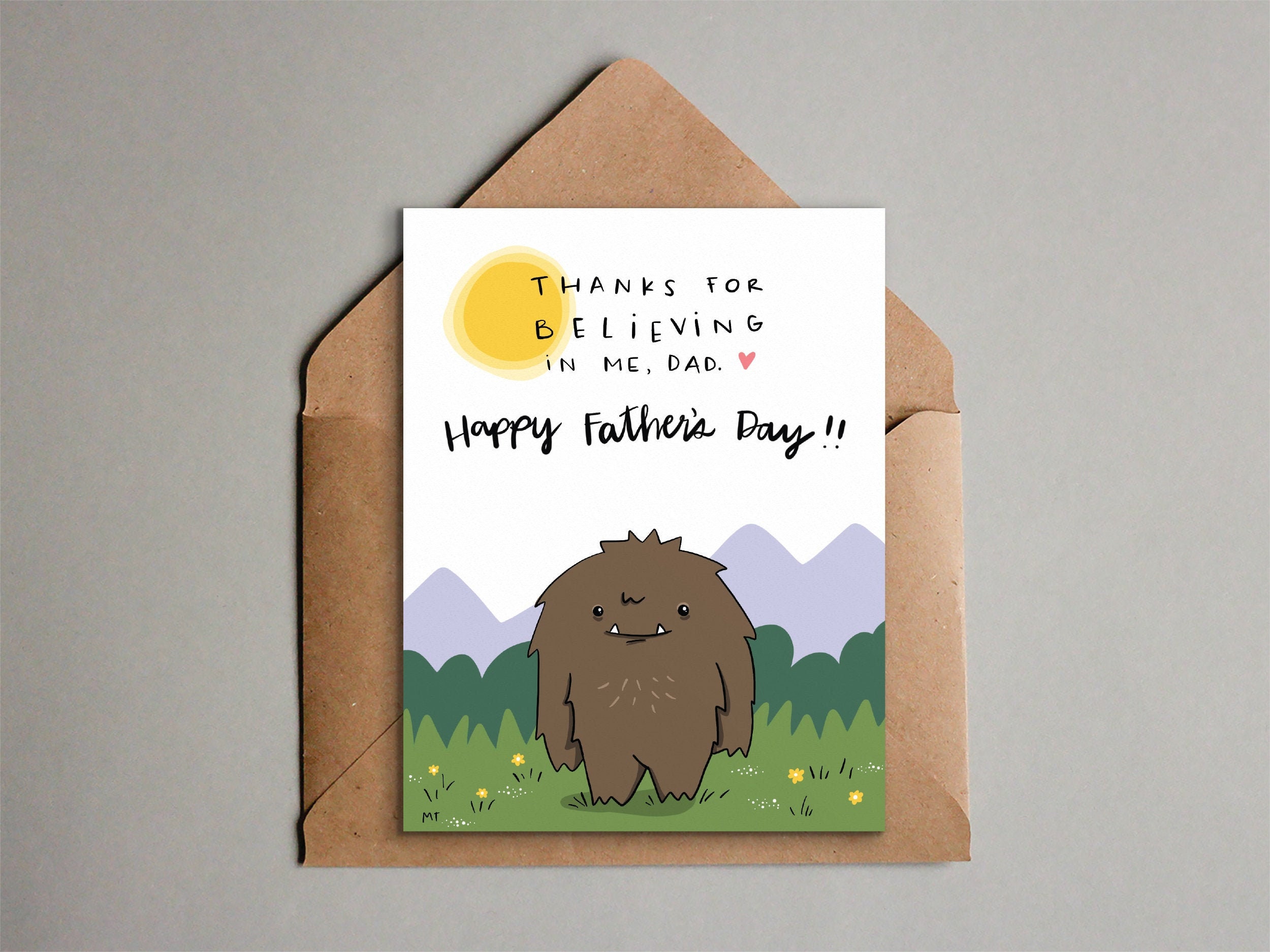 Bigfoot Get Well/Thinking of you Greeting Card Whenever You Need Me 