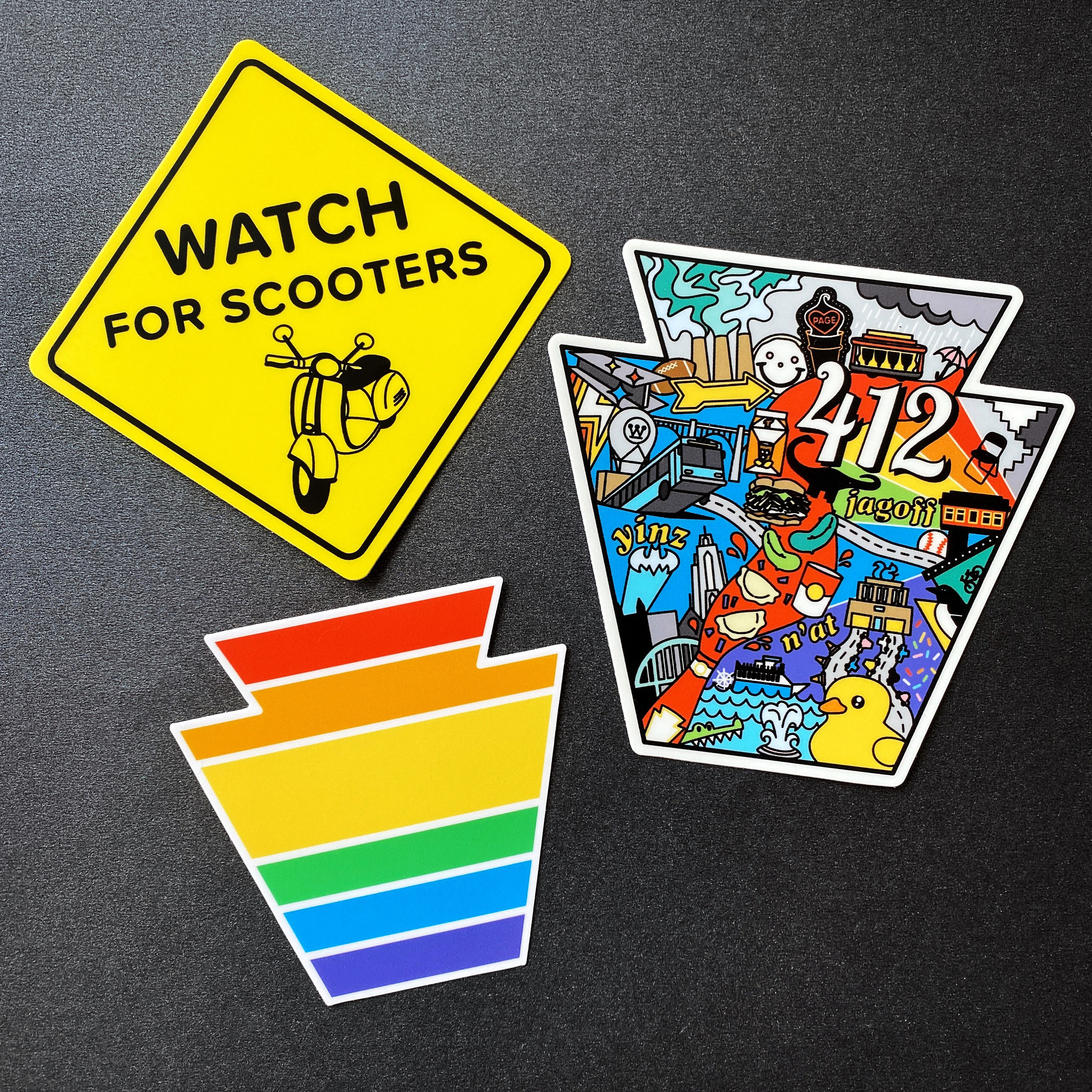Scooter Sticker - 3 Inch Vinyl Waterproof Decal - Watch for Scooters ...