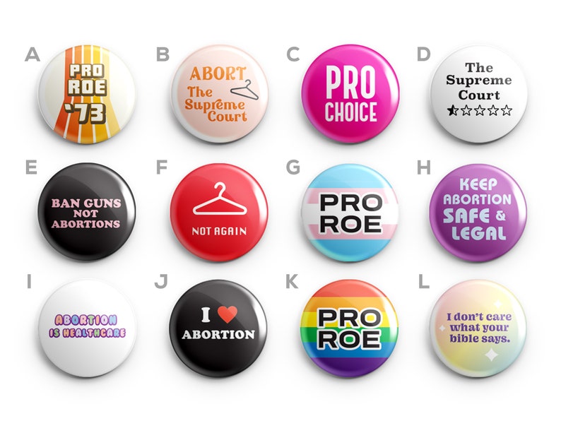 Pro Choice Womens Rights Pins and Magnets Handmade 1 Inch Buttons Mix & Match Buttons image 1