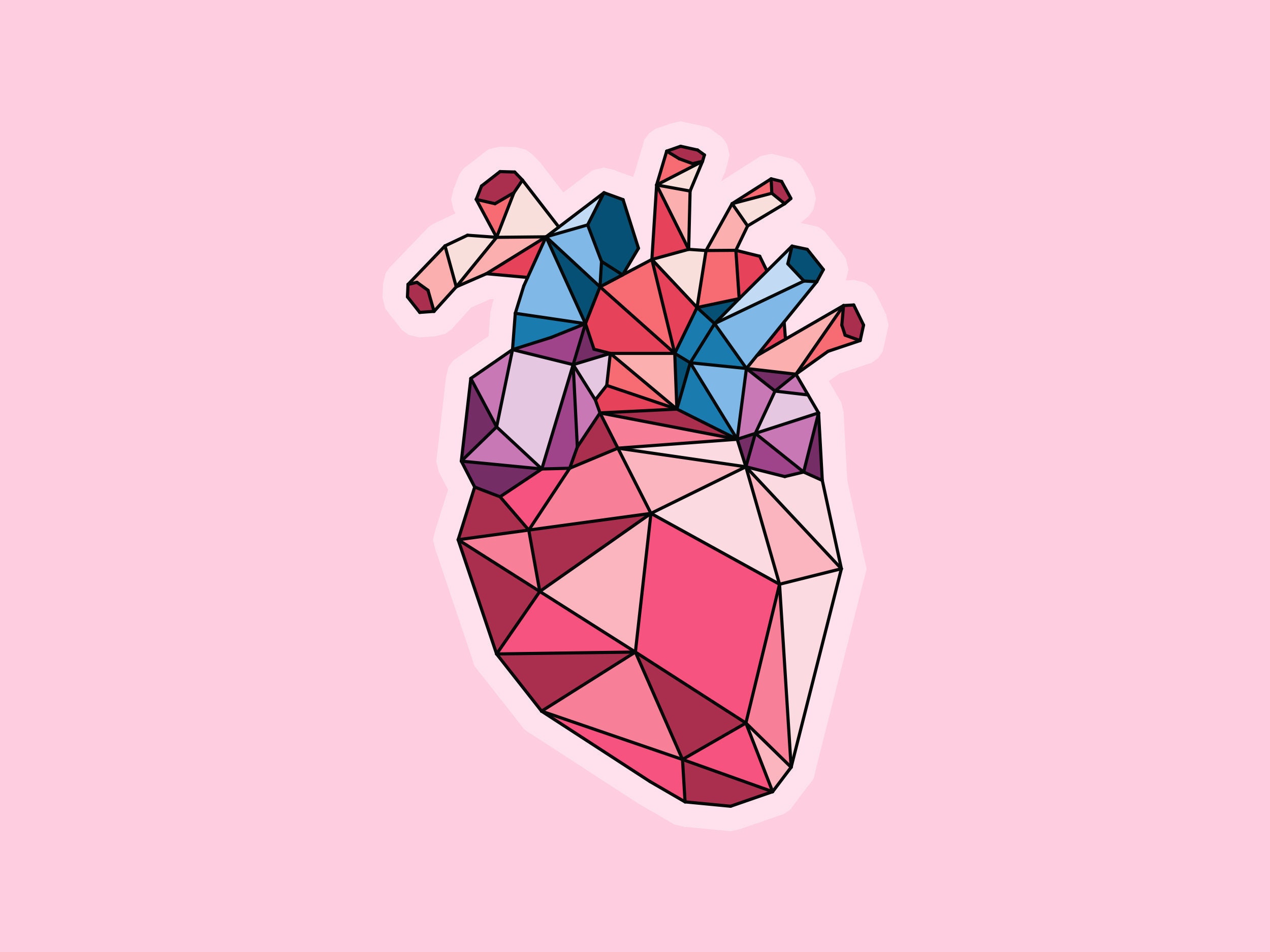 Geometric Heart Sticker Geometric Decal Vinyl Weatherproof - Etsy
