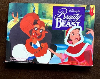 Beauty and the Beast - Disney Postcards 1990s Collector Postcard Book - RARE