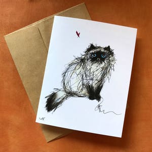 Himalayan Cat Card Printable Persian Cat Card for All Occasions for Cat Lovers Instant Print Thank You, Loss, Love Himalayan Cat image 4