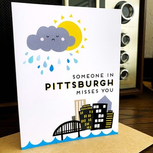 Pittsburgh Greeting Card Printable Someone Misses You in Pittsburgh Card Goodbye Card from Pittsburgh Made in Pittsburgh Download image 6