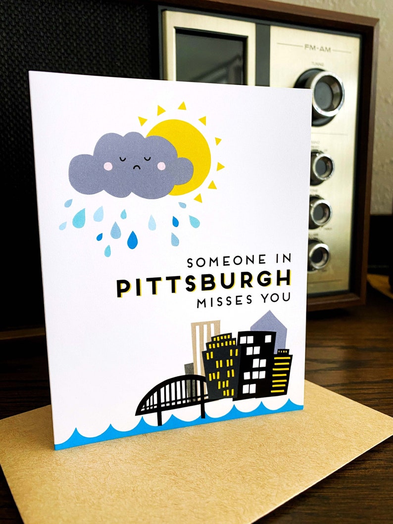 Pittsburgh Greeting Card Printable Someone Misses You in Pittsburgh Card Goodbye Card from Pittsburgh Made in Pittsburgh Download image 6