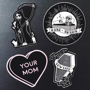 Your Mom Sticker 3 Inch Vinyl Weatherproof Decal Black Heart Sticker 90s Kids Yo Mama Jokes image 5