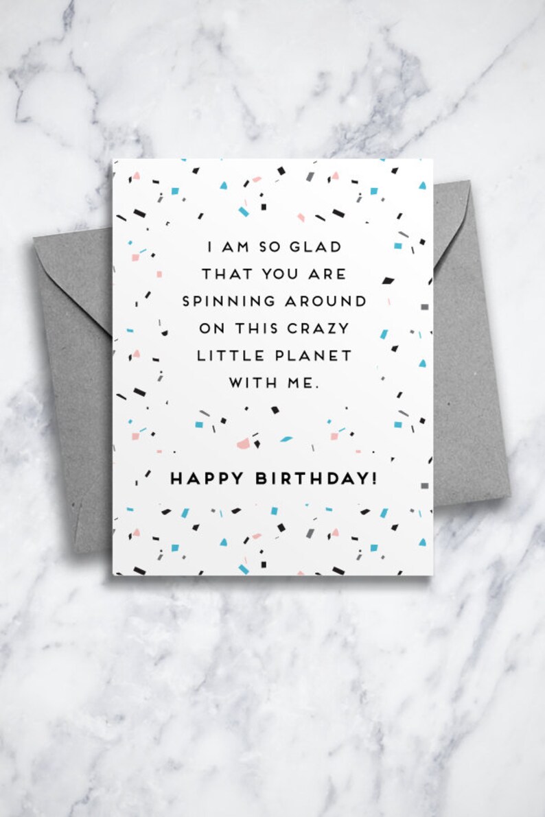 Printable Terazzo Birthday Card Sweet Message Happy Birthday Card for Close Friends and Family image 8