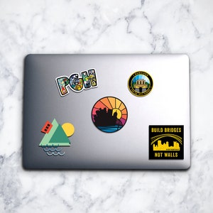 Pittsburgh Sticker Color Block Pittsburgh Laptop Sticker Translucent Clear 3 Inch Decal Mt. Washington Incline Souvenir Gift image 4