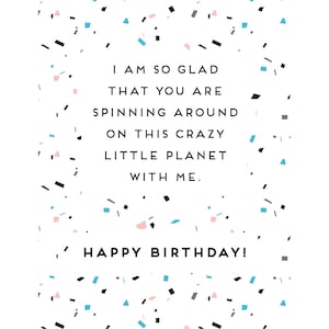 Printable Terazzo Birthday Card Sweet Message Happy Birthday Card for Close Friends and Family image 2