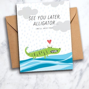 Printable Goodbye Card - See You Later Alligator Greeting Card - I or We Will Miss You Farewell Card - 2 Sizes image 3