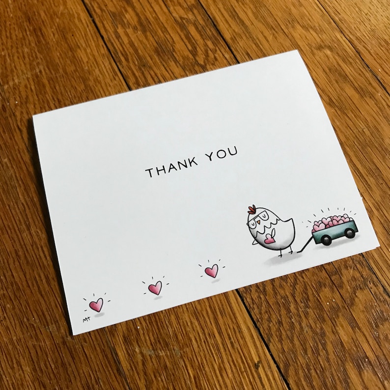 Cute Chicken Thank You Card Sweet Simple Printable Thank You Etsy