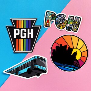 Fun Pittsburgh Stickers by Local Pittsburgh Artist, Meghan Tutolo of 1flychicken creations