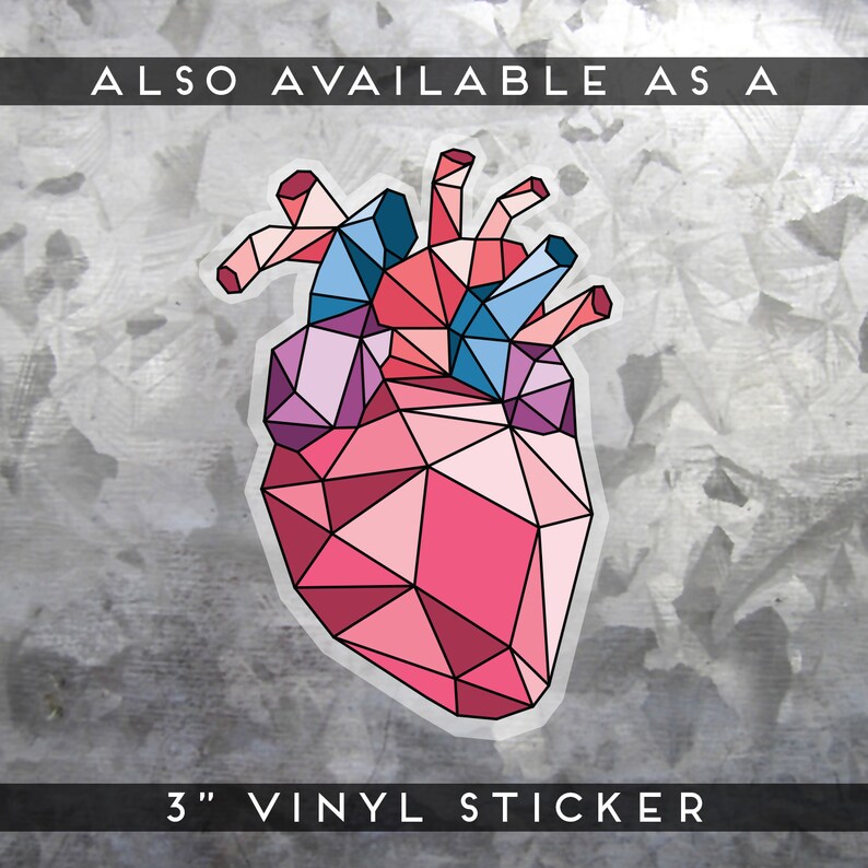 Anatomical Heart Print Geometric Heart Wall Art Unique - Etsy