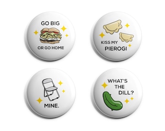 Pittsburgh Pins or Magnets - 1 Inch Handmade Buttons - Funny Pittsburgh Gift for Yinzers