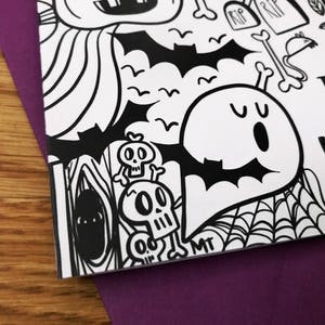 Black and White Halloween Card Printable Happy Halloween Greeting Card ...