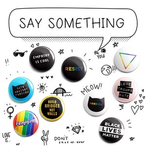 Protest Pins Magnets Choose Your Own Resist, LGBTQ Pride, Protest Pins 1 Inch Handmade Buttons image 7