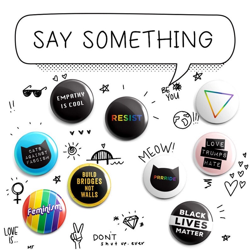 Protest Pins Magnets Choose Your Own Resist, LGBTQ Pride, Protest Pins 1 Inch Handmade Buttons image 7