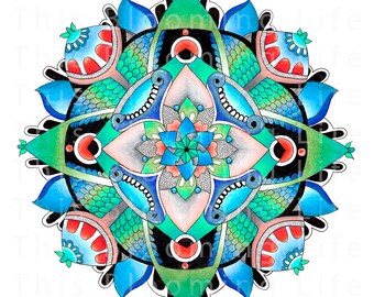 Fantasy Mandala Colouring colouring page