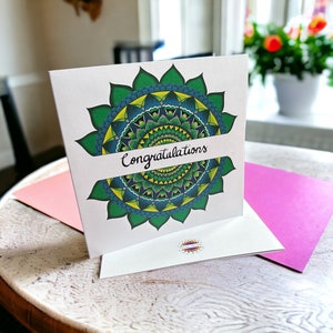 Gefeliciteerd kaart | mandala-wenscadeaukaart | het is een jongenskaart
