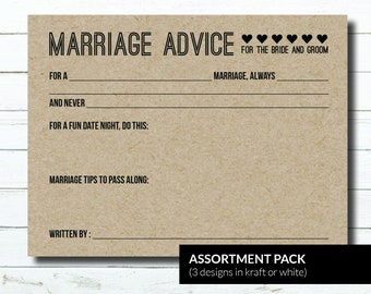 Wedding Advice Cards for Newlyweds