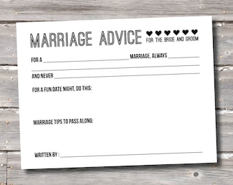 DIY PRINTABLE Advice and Wishes Cards Instant Download Wedding Ceremony ...