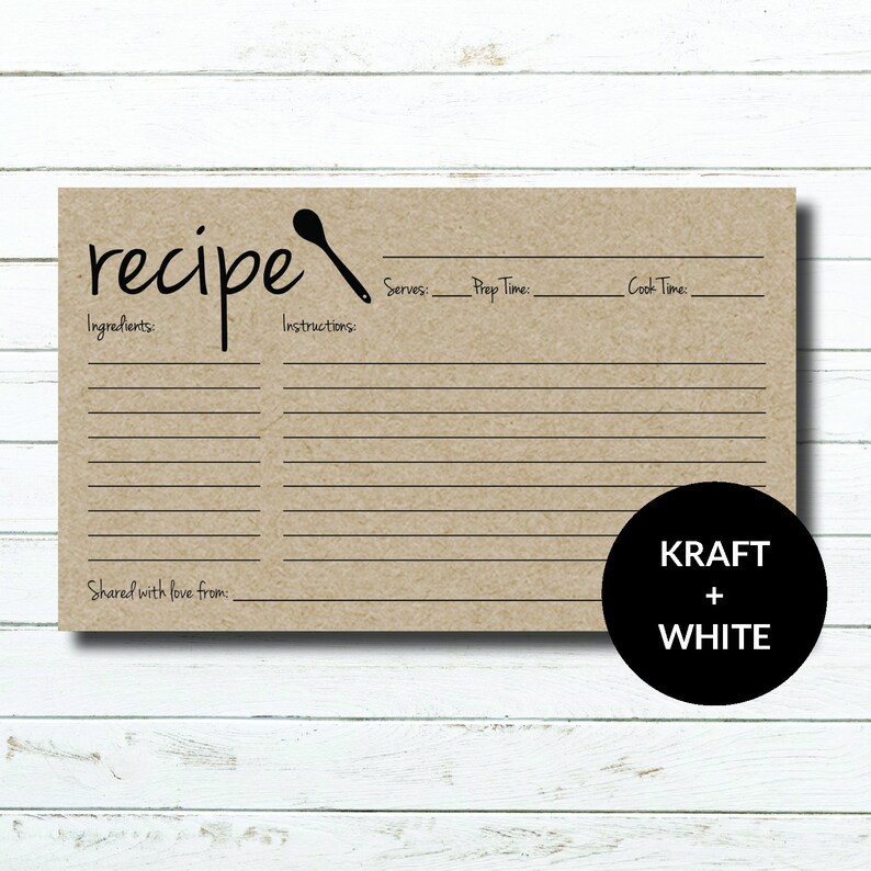 Recipe Cards Etsy