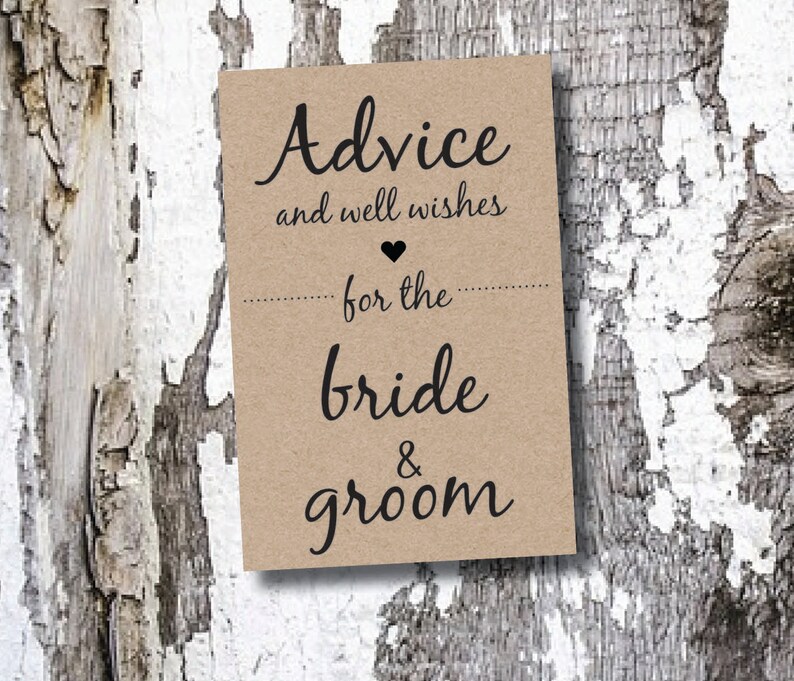 Wedding Advice Sign / Bride and Groom Advice image 1