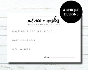 Printed: Wedding Advice Cards / Marriage Advice Cards