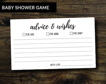 Baby Shower Game: Advice for Parents Card