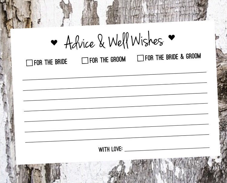 Wedding Advice Card Printable - Etsy