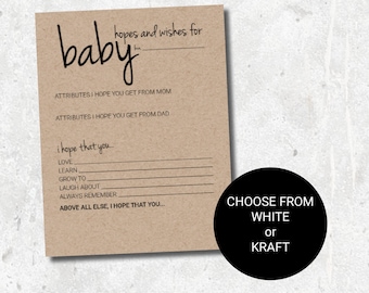 Baby Shower Game: Hopes and Wishes for Baby