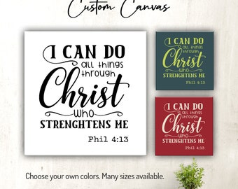 I Can Do All Things Through Christ Who Strengthens Me | Canvas Wall Art | Christian | Scripture | Bible Verse Wall Decor for Home or Office