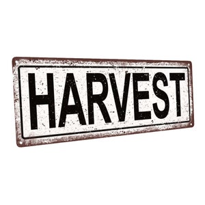 Letrero de metal Harvest; decoración de pared para ocasiones de temporada