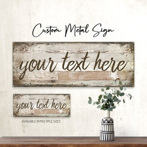 CUSTOM Rustic Wood Design on Metal Sign; Wall Decor for Home and Office, Personalized Gift