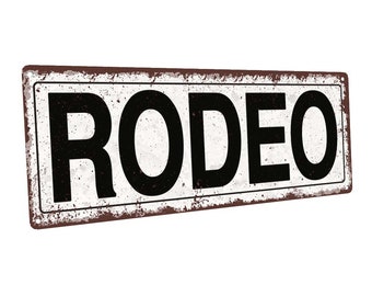 Rodeo Metal Sign; Wall Decor for Mancave, Den, or Gameroom