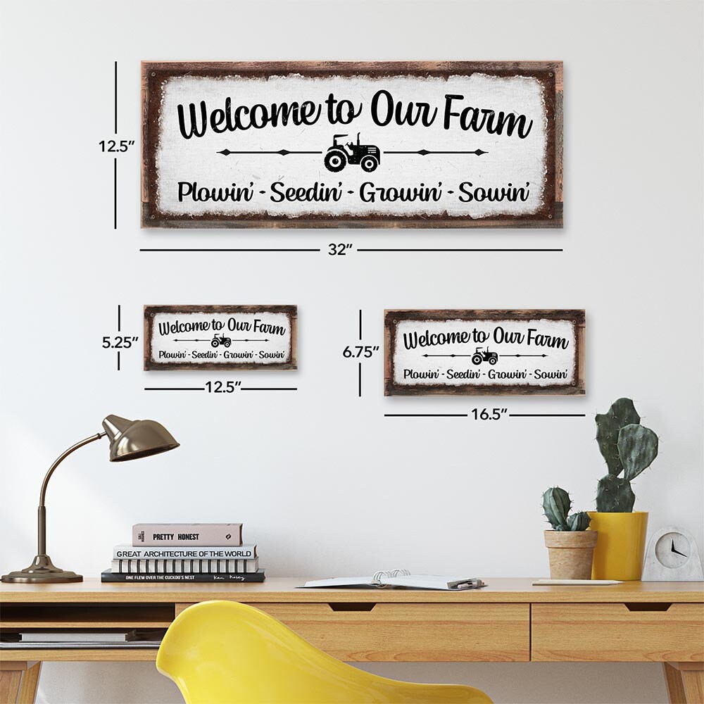 Welcome to Our Farm With Tractor Image Metal Sign; Indoor-outdoor ...