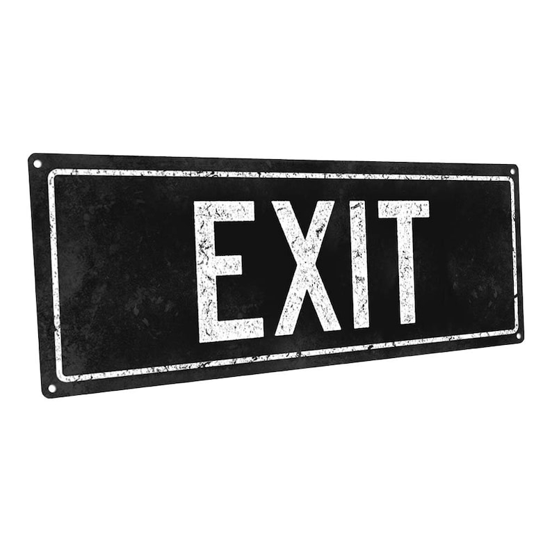 Black Exit Metal Sign Wall Decor for Home and Office Etsy