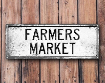 FARMERS MARKET Metal Street Sign, Vintage, Retro    MEM2010