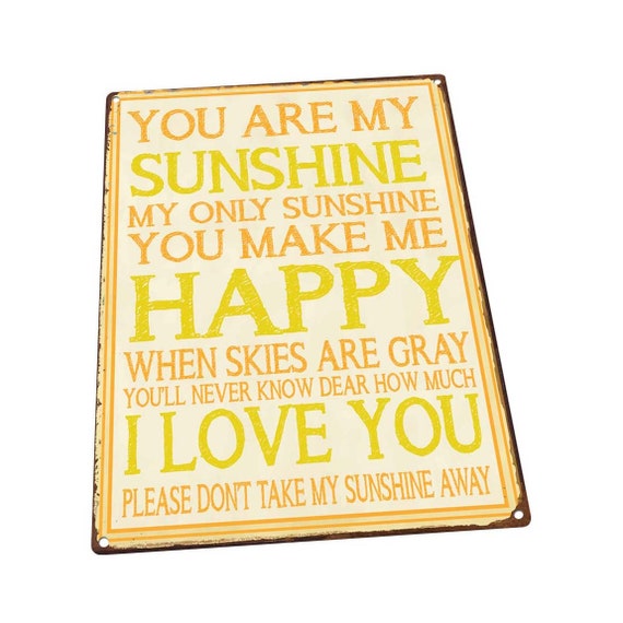 You Are My Sunshine Metal Sign Wall Decor for Office or Etsy
