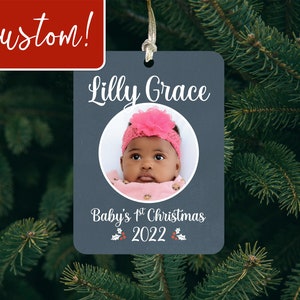 Custom Photo Baby&#39;s First Christmas Tree Ornament, Customized Christmas Decoration for Home or Office