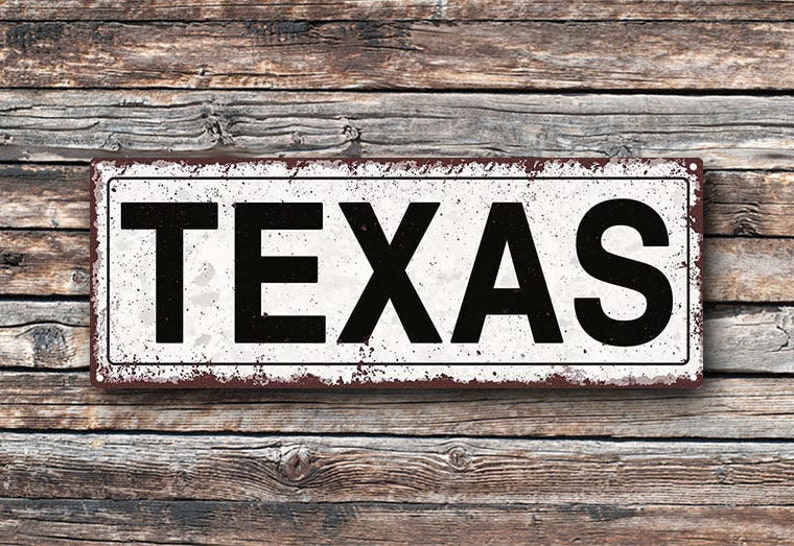 Texas Metal Street Sign Rustic Vintage - Etsy