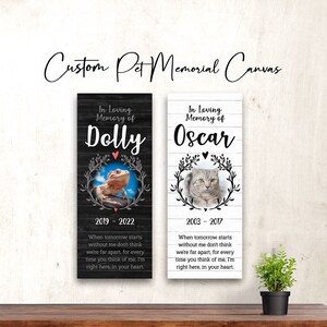 Custom Photo Pet Memorial Canvas: Pet Loss, Condolence Gift, Keepsake, Personalized Gift