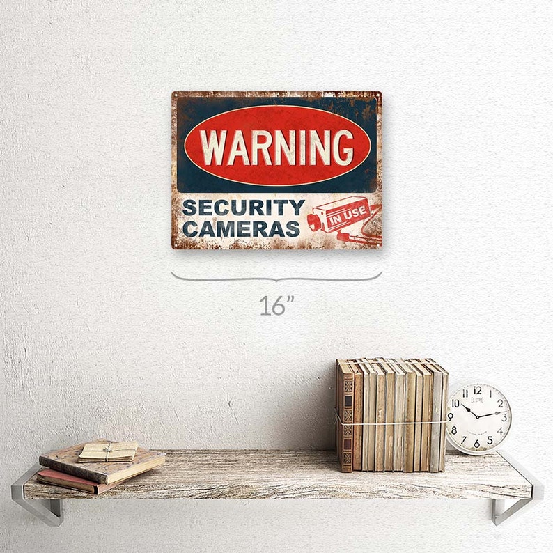 Warning, Security Cameras in Use Metal Sign Wall Decor for Home and Office image 3