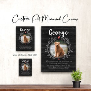 Custom Photo Pet Memorial Canvas: Pet Loss, Condolence Gift, Keepsake, Personalized Gift