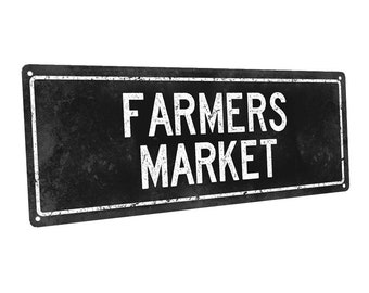 FARMERS MARKET Metal Street Sign, Vintage, Retro