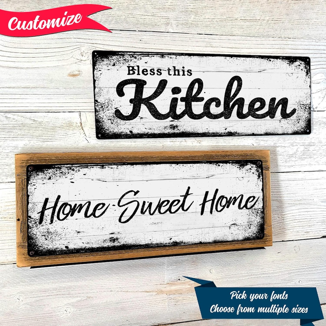 CUSTOM Rustic, Distressed-design Metal Sign; Wall Décor for Home and ...