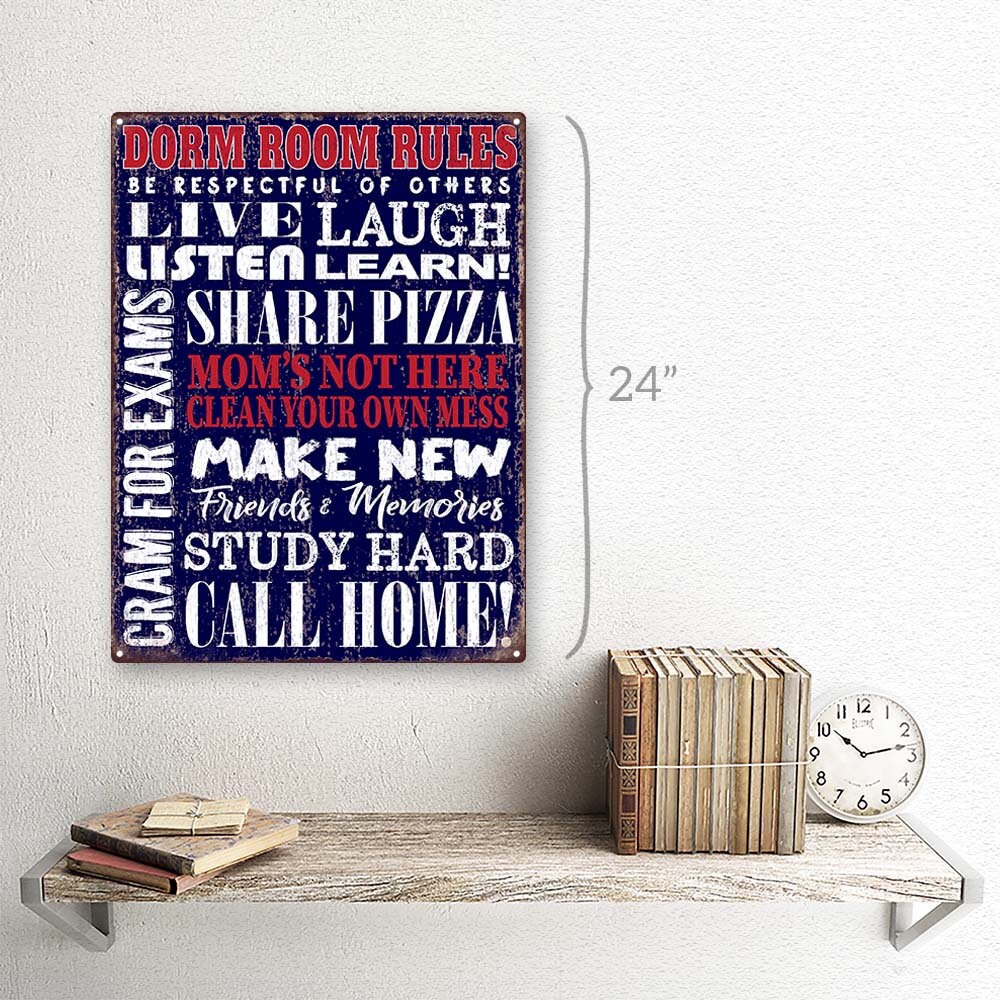Dorm Room Rules Metal Sign Wall Decor for Mancave Den or Etsy UK
