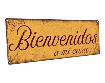 Bienvenidos Metal Sign Metal Word Sign Spanish Welcome 