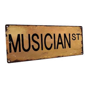 Musician Street Metal Sign; Wall Decor for Studio or Office