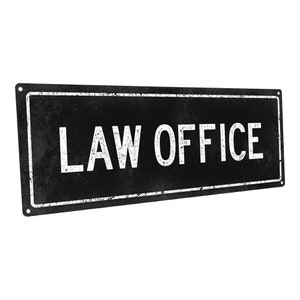 Black Law Office  Metal Sign; Wall Decor for Home and Office